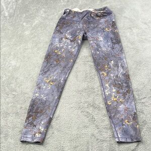 Athleta Girl14 XL Purple Gold Marble Print Leggings